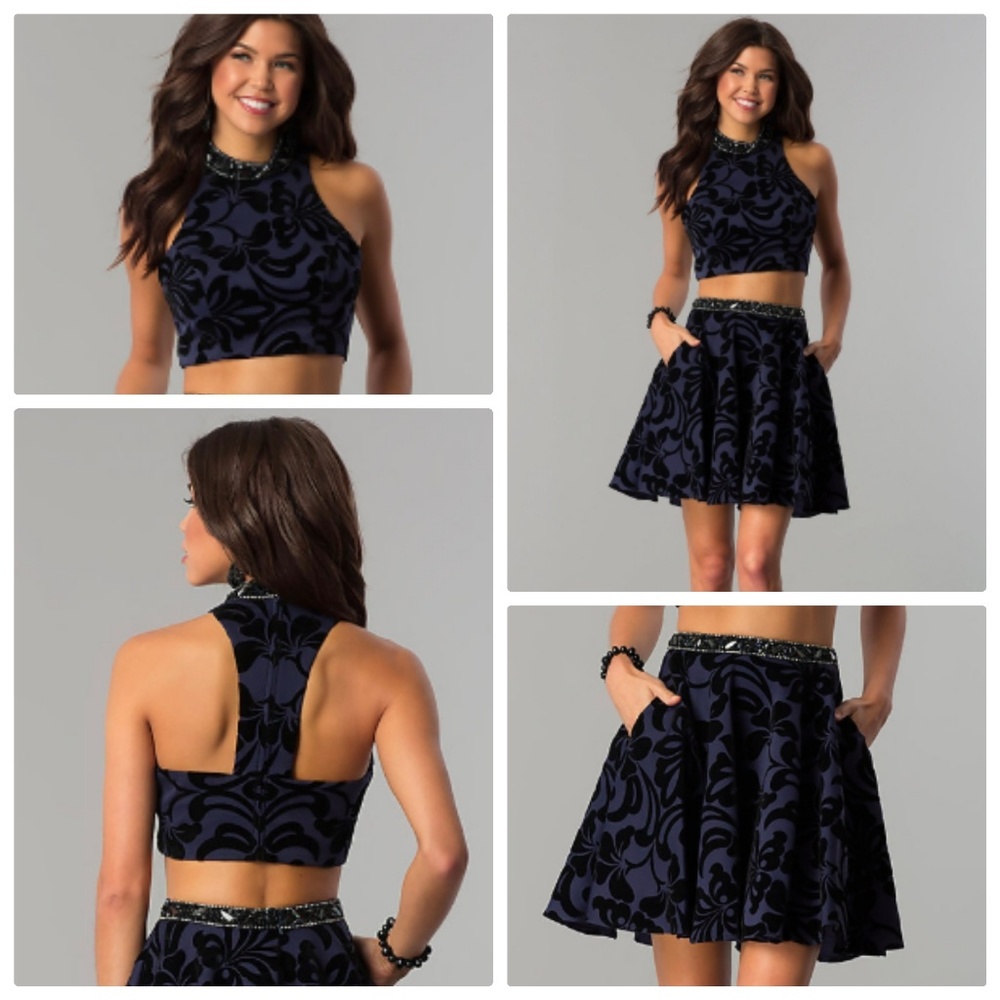 Jolene Collection Haltered Two-Piece Prom Dress